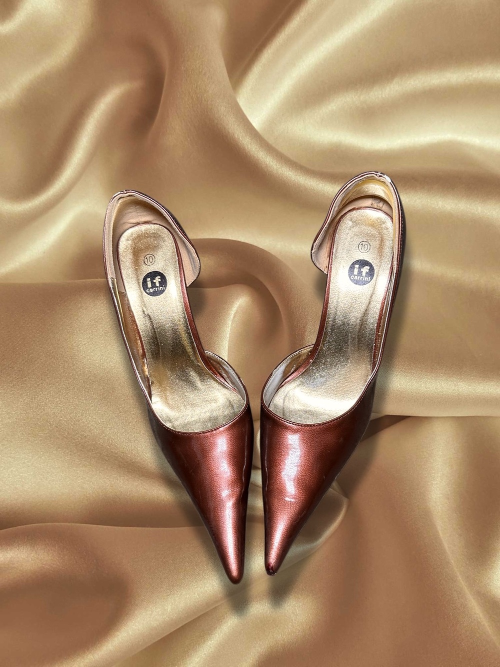 IF Carini Metallic Copper Pointed-Toe Pumps